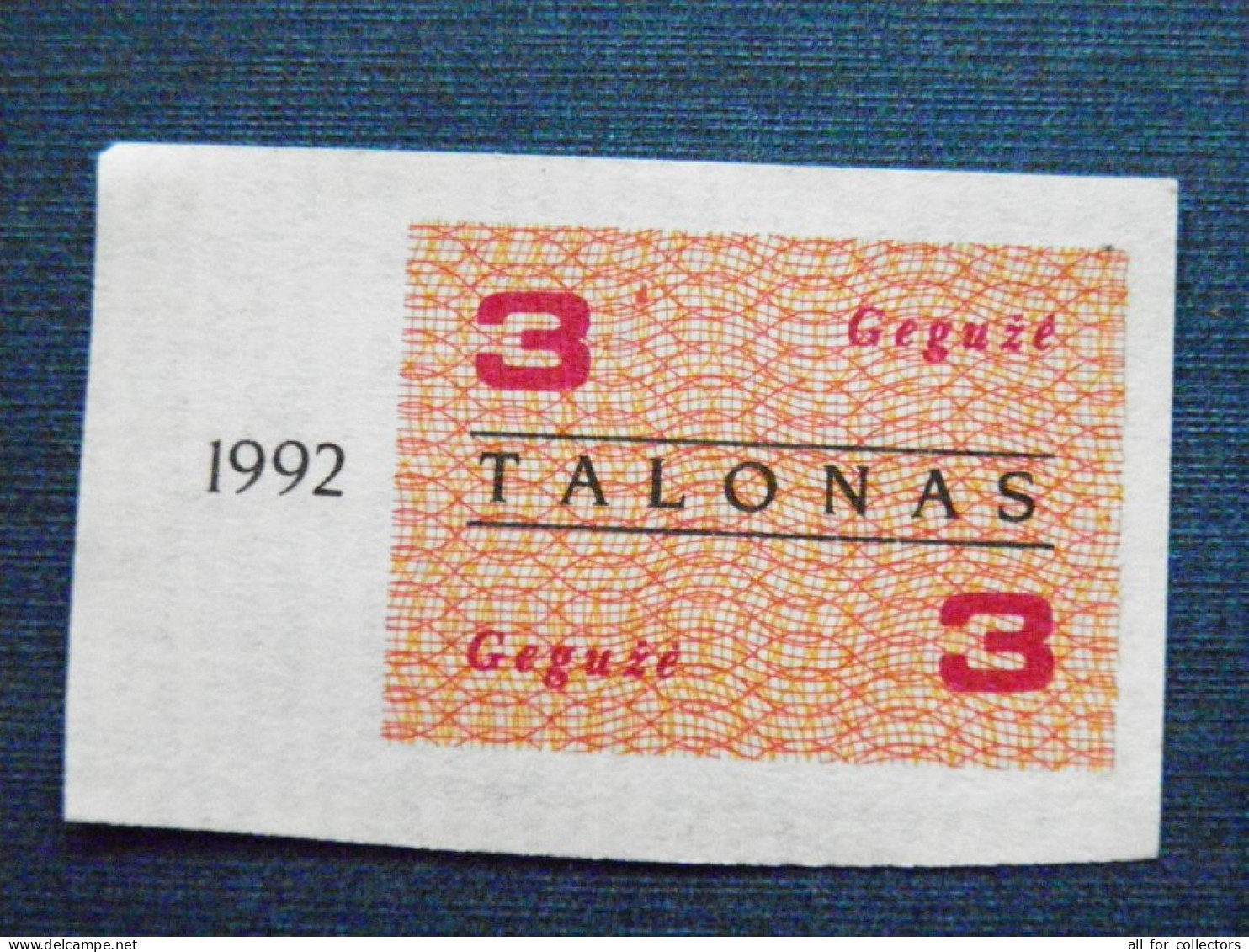 3 Talonas 1992 Lithuania Mai - Lituania