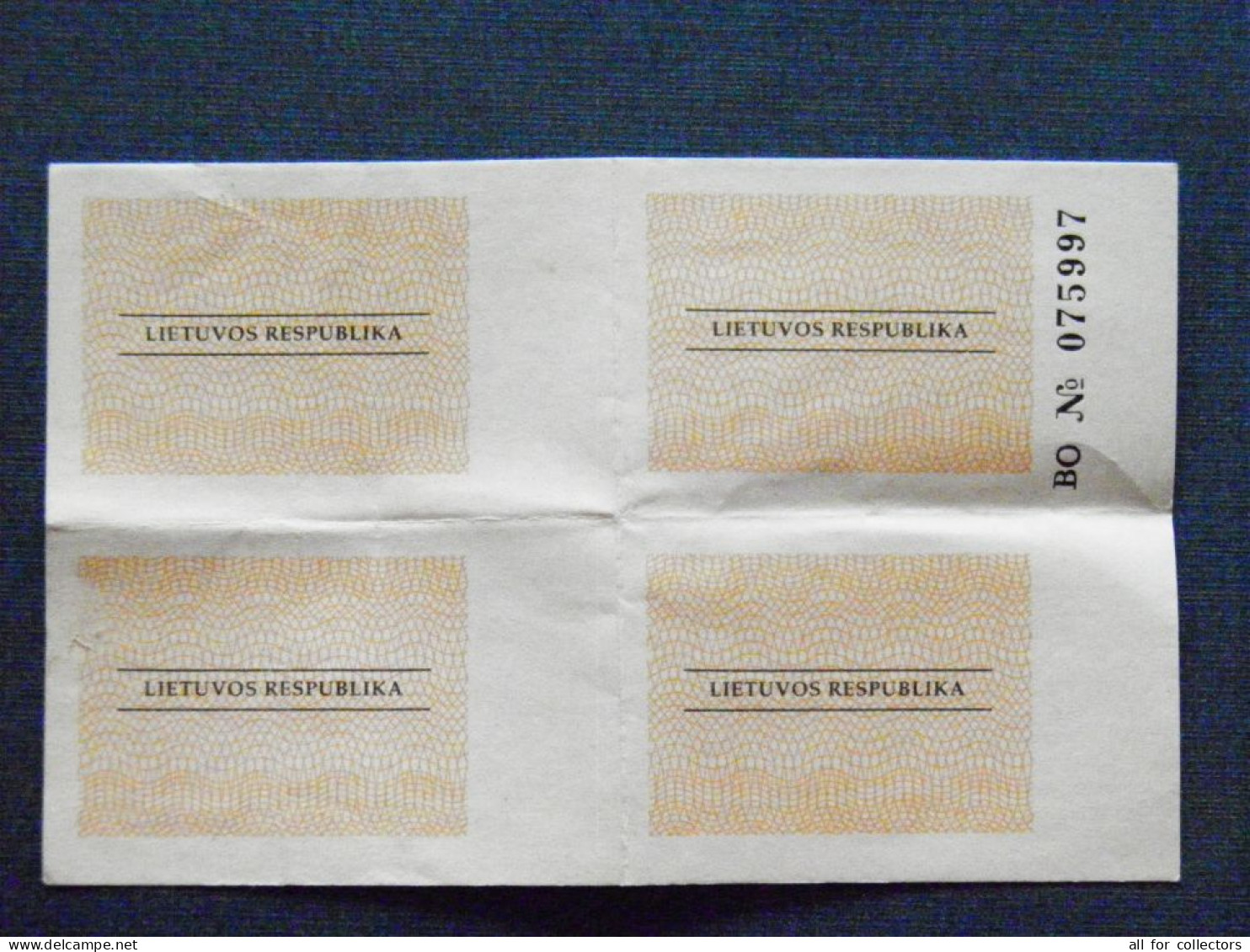 4 Talonas Not Cuted 1992 Lithuania December - Lituanie