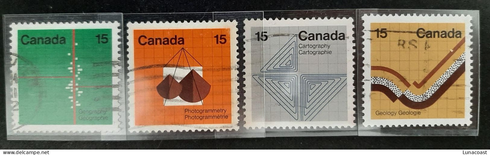 Canada 1972  USED  Sc582 -585,   4 X 15c Earth Sciences - Gebraucht
