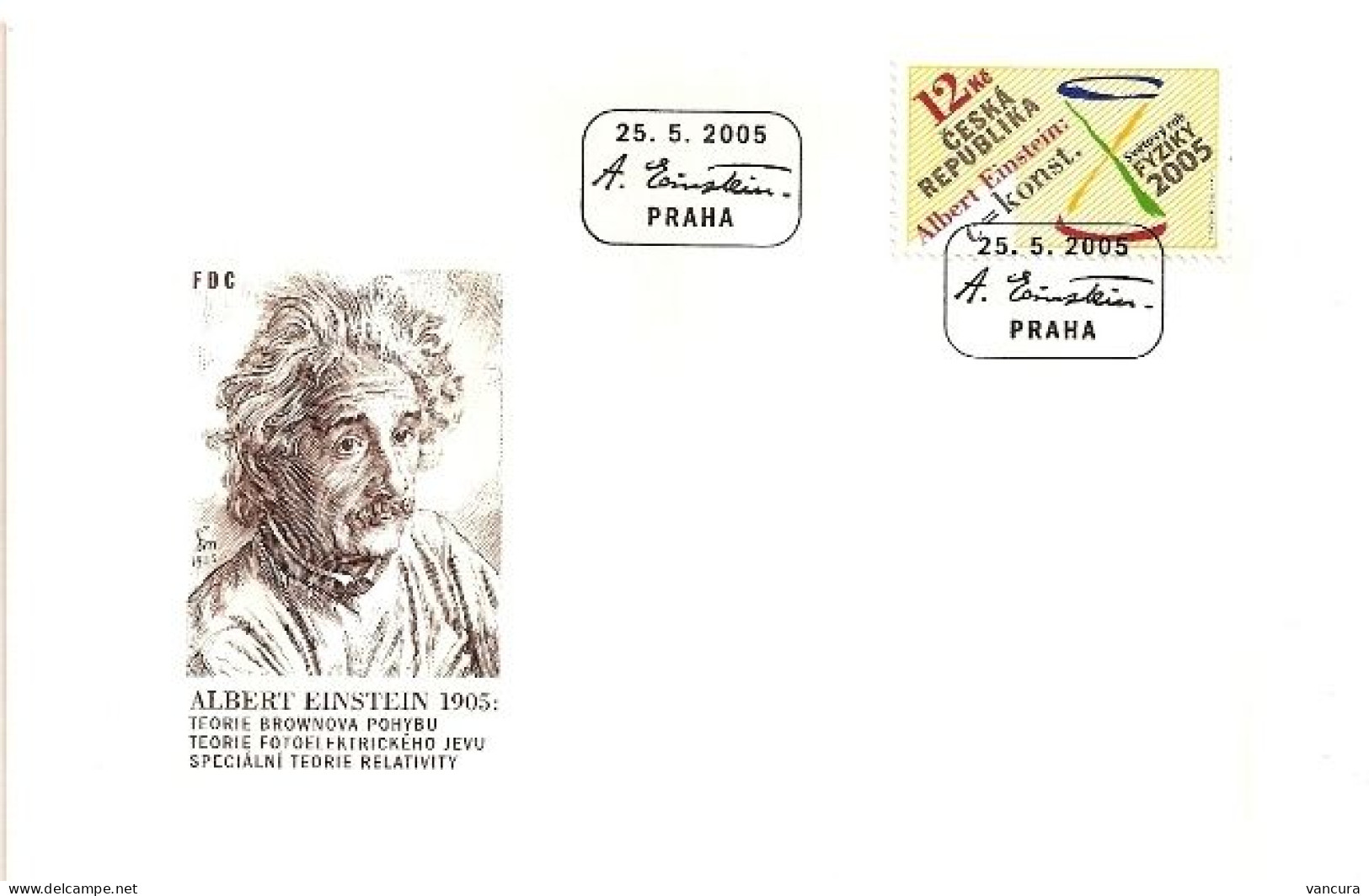 FDC 437 Czech Republic THE WORLD YEAR OF PHYSICS 2005 Einstein - Fisica