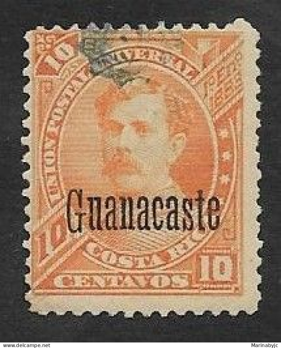 SD)1887 COSTA RICA 10C STAMP WITH GUANACASTE OVERLOAD, USED - Costa Rica