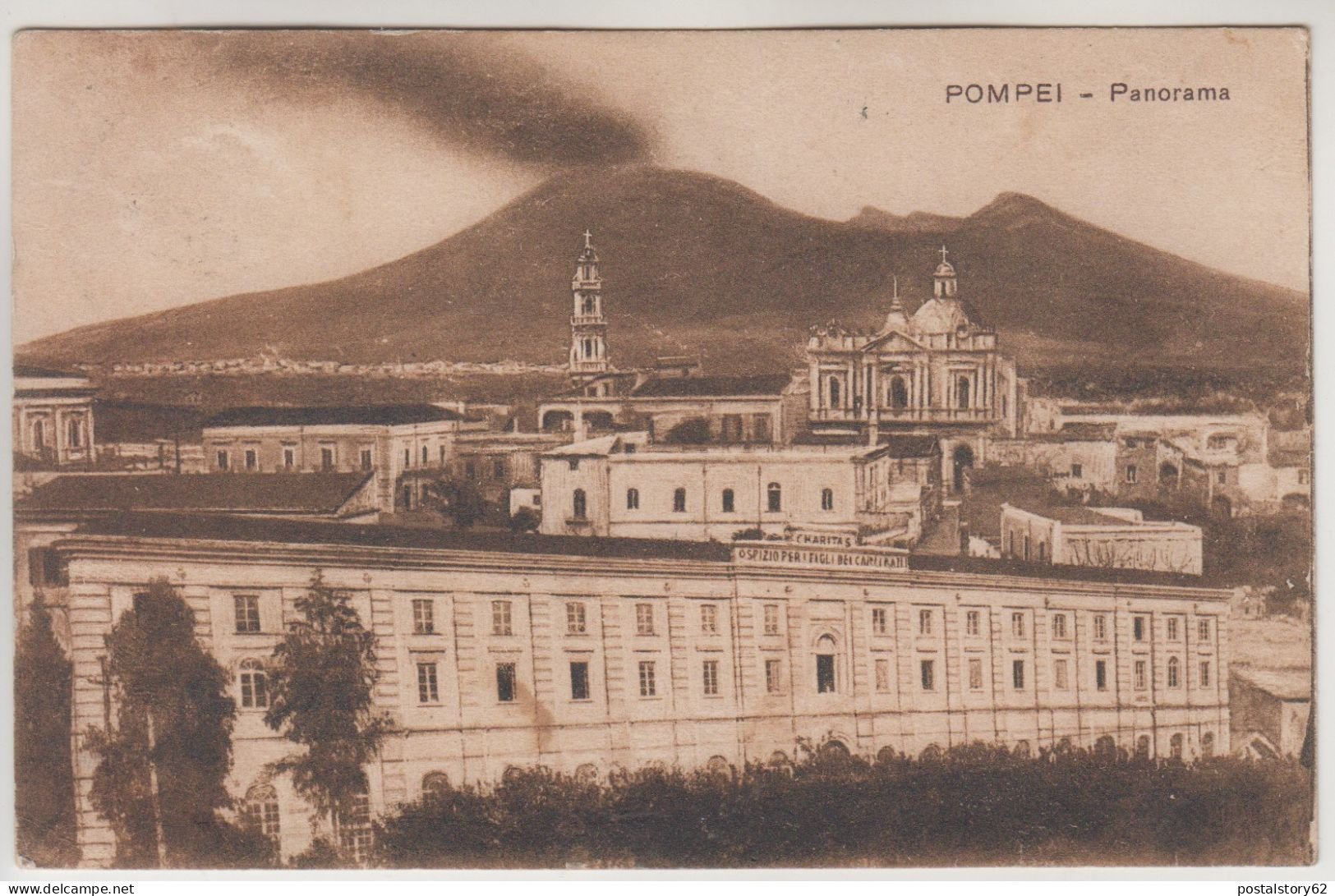 Pompei, Panorama. Cartolina Ricordo Del Santuario Di Pompei .viaggiata 1931 - Lieux Saints