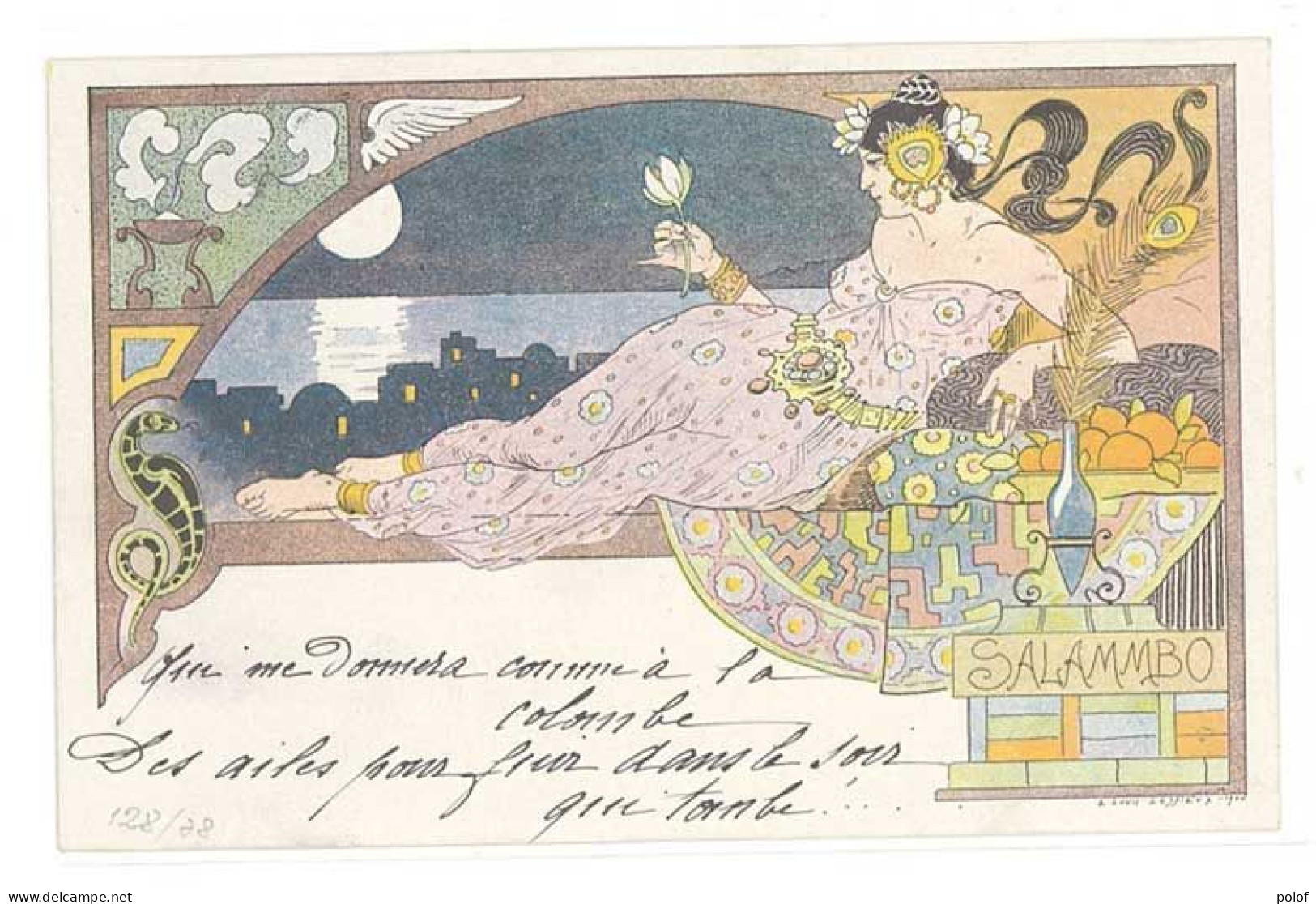 LESSIEUX - Femme Art Nouveau - Salambo - Bijoux Et Clair De Lune (1) - Lessieux
