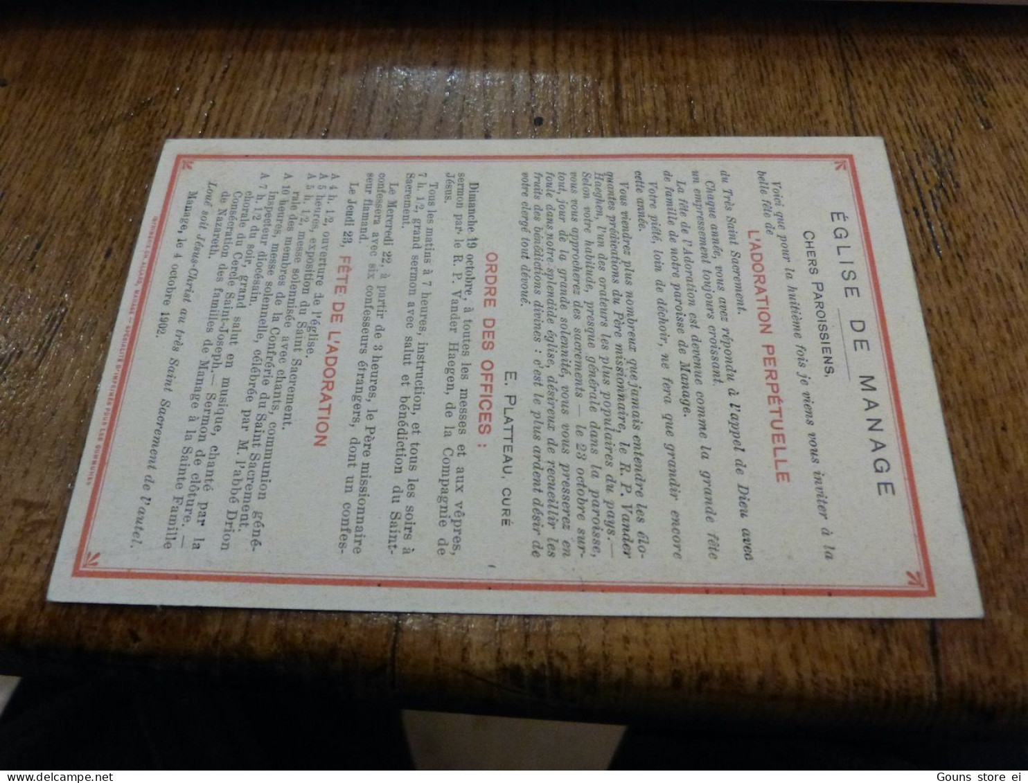 Cpa 13-28  Format CPA Et Vue De L'église Invitation Aux Paroissiens Pour La Fête De L'édoration 1902 Voir Verso - Manage