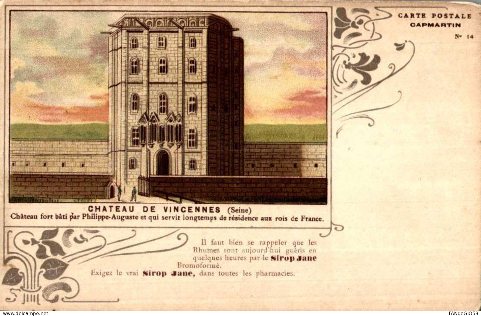 CHATEAU   CARTE POSTALE  / CAPMARTIN  /  VINCENNES   /// 30 - Castelli