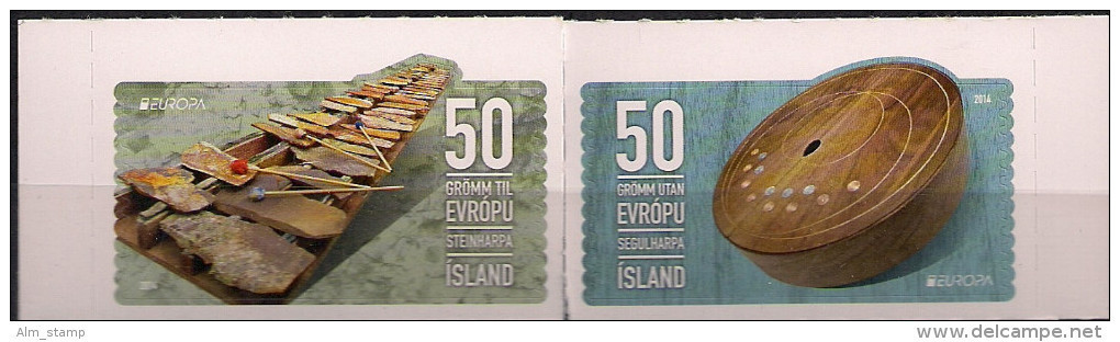 2014 Island Iceland  Mi. 1424-5**MNH  Europa: Volksmusikinstrumente. - 2014