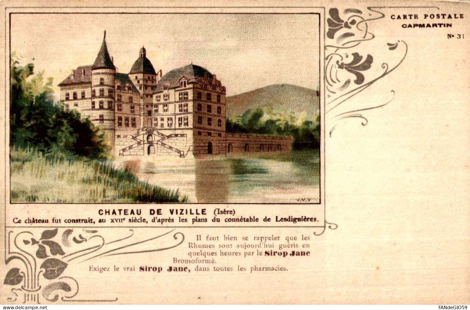 CHATEAU   CARTE POSTALE  / CAPMARTIN  /  CHATEAU DE  VIZILLE   /// 30 - Castles