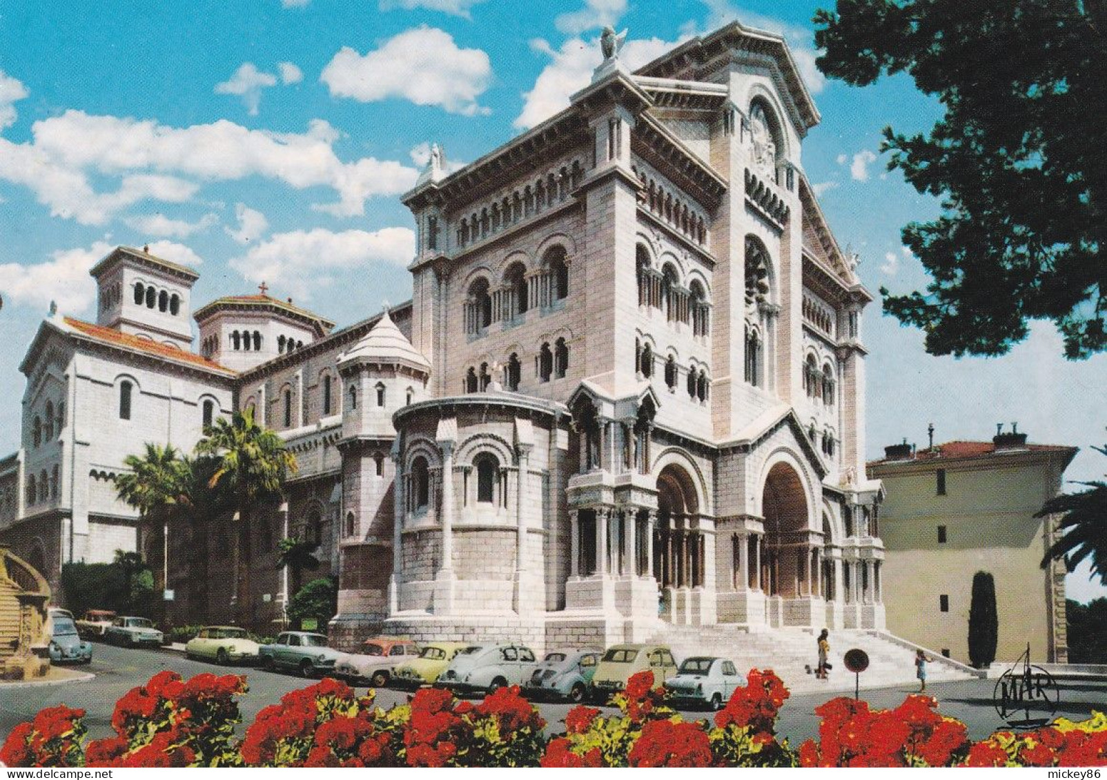 MONACO --  1987 --- La Cathédrale .................timbre..........cachet  Roquebrune Cap-Martin--06 - Kathedraal Van Onze-Lieve-Vrouw Onbevlekt Ontvangen