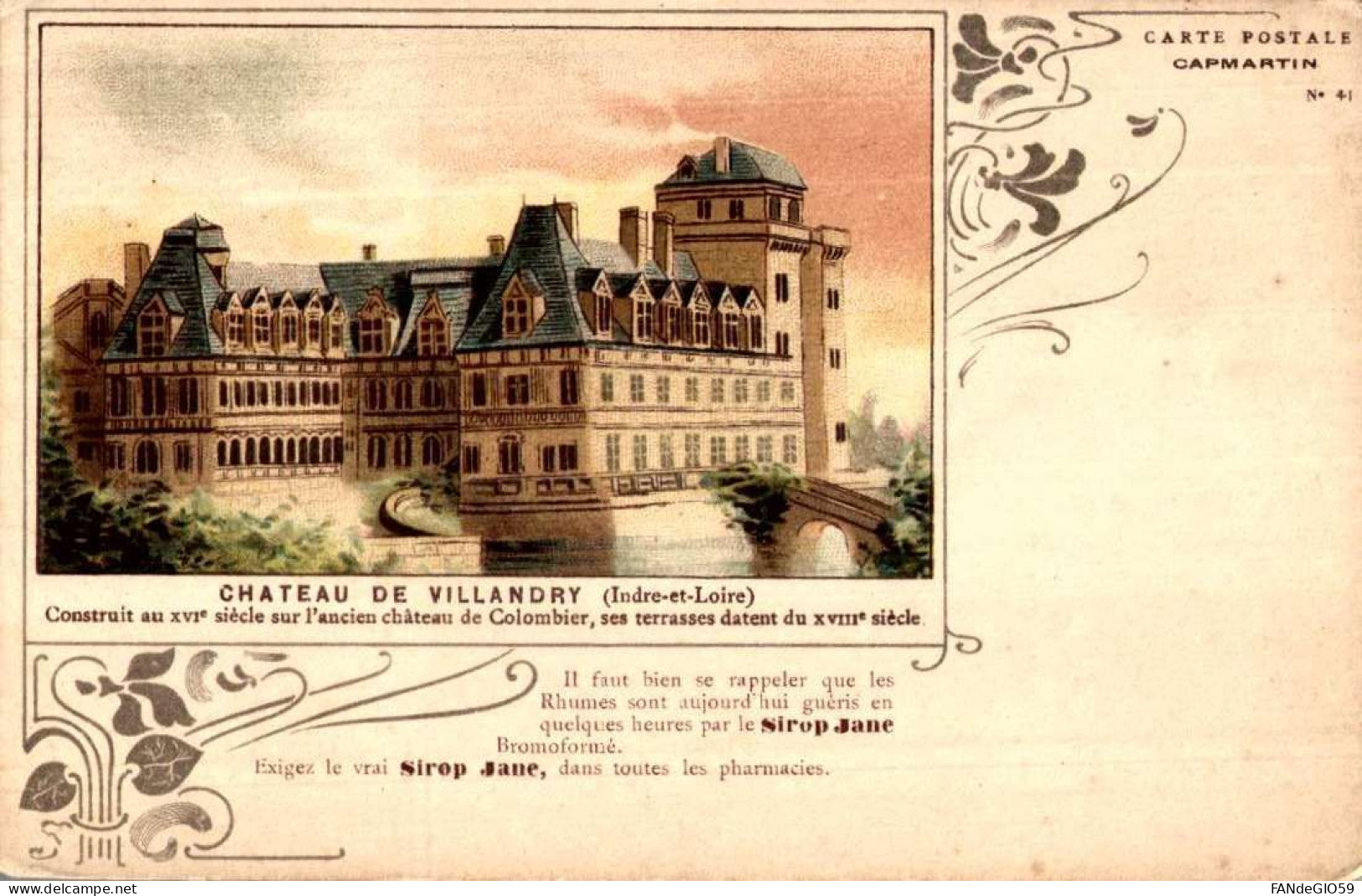 CHATEAU   CARTE POSTALE  / CAPMARTIN  /  CHATEAU DE   VILLANDRY /// 30 - Châteaux