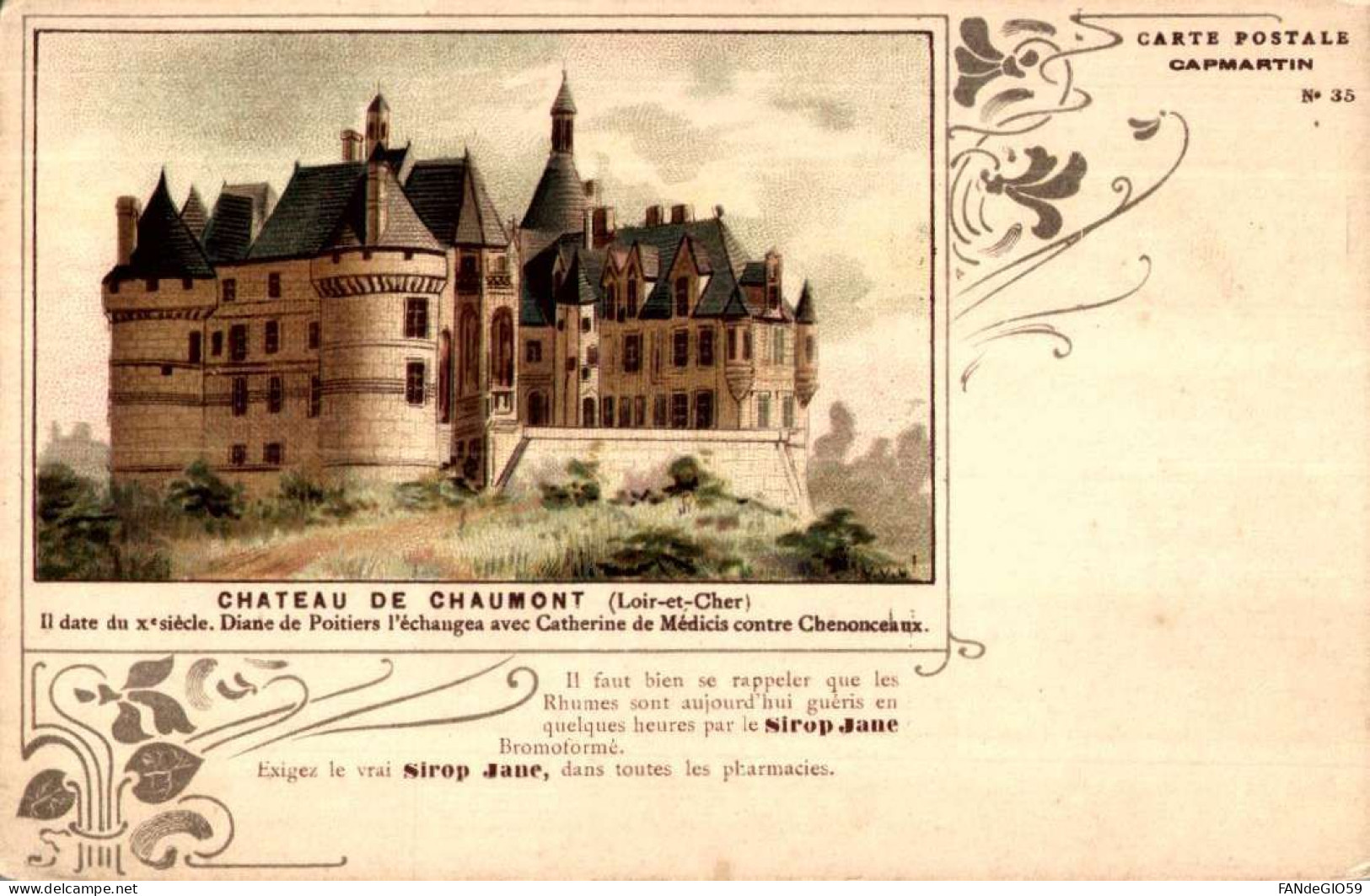 CHATEAU   CARTE POSTALE  / CAPMARTIN  /  CHATEAU DE    CHAUMONT /// 30 - Schlösser