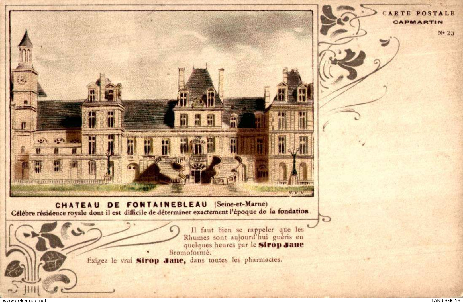 CHATEAU   CARTE POSTALE  / CAPMARTIN  /  CHATEAU DE  FONTAINEBLEAU   /// 30 - Castelli