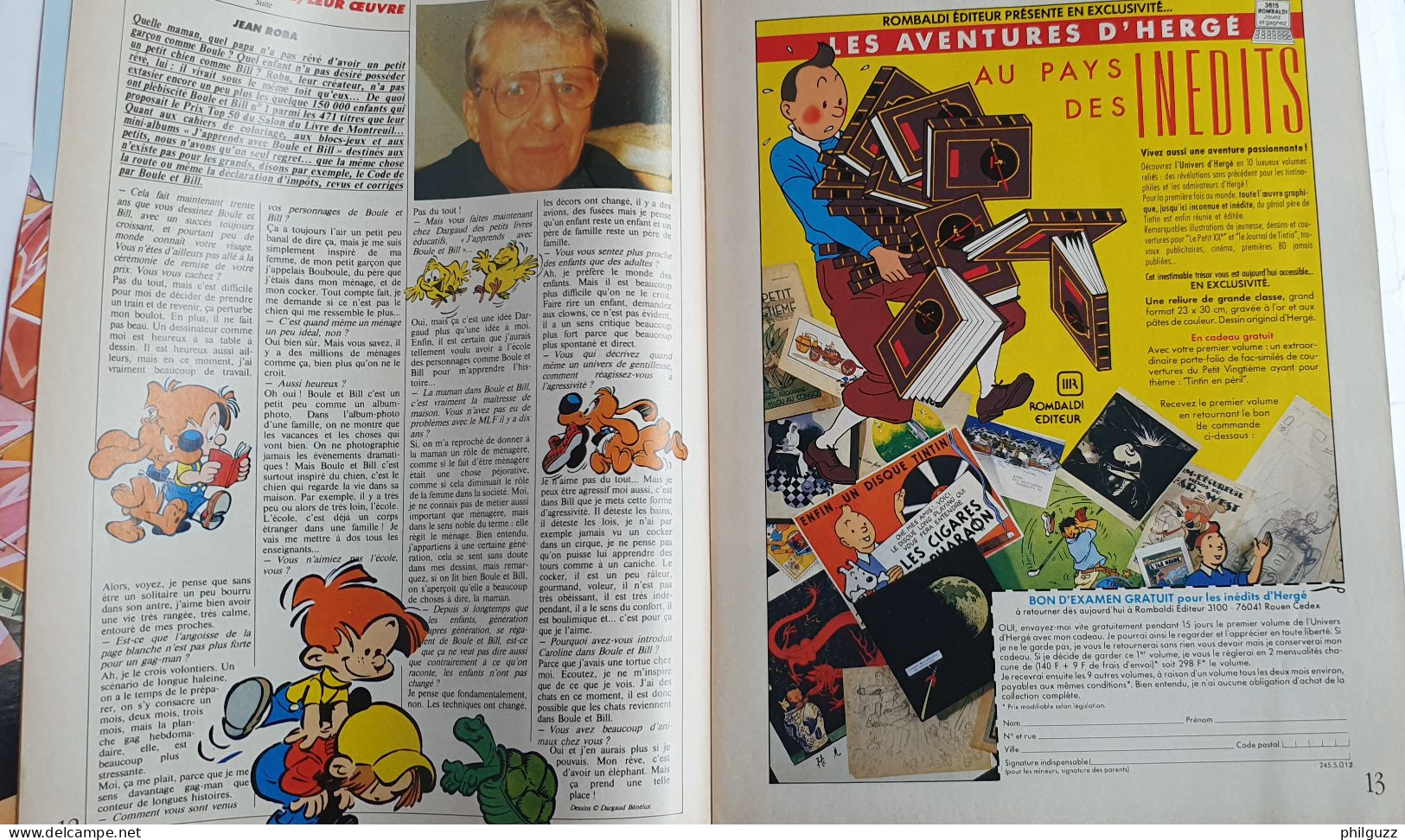 MAGAZINE SPOT BD N° 19 BATI GIRAUD Roba Follet  ... PUB TINTIN ROMBALDI - Andere & Zonder Classificatie