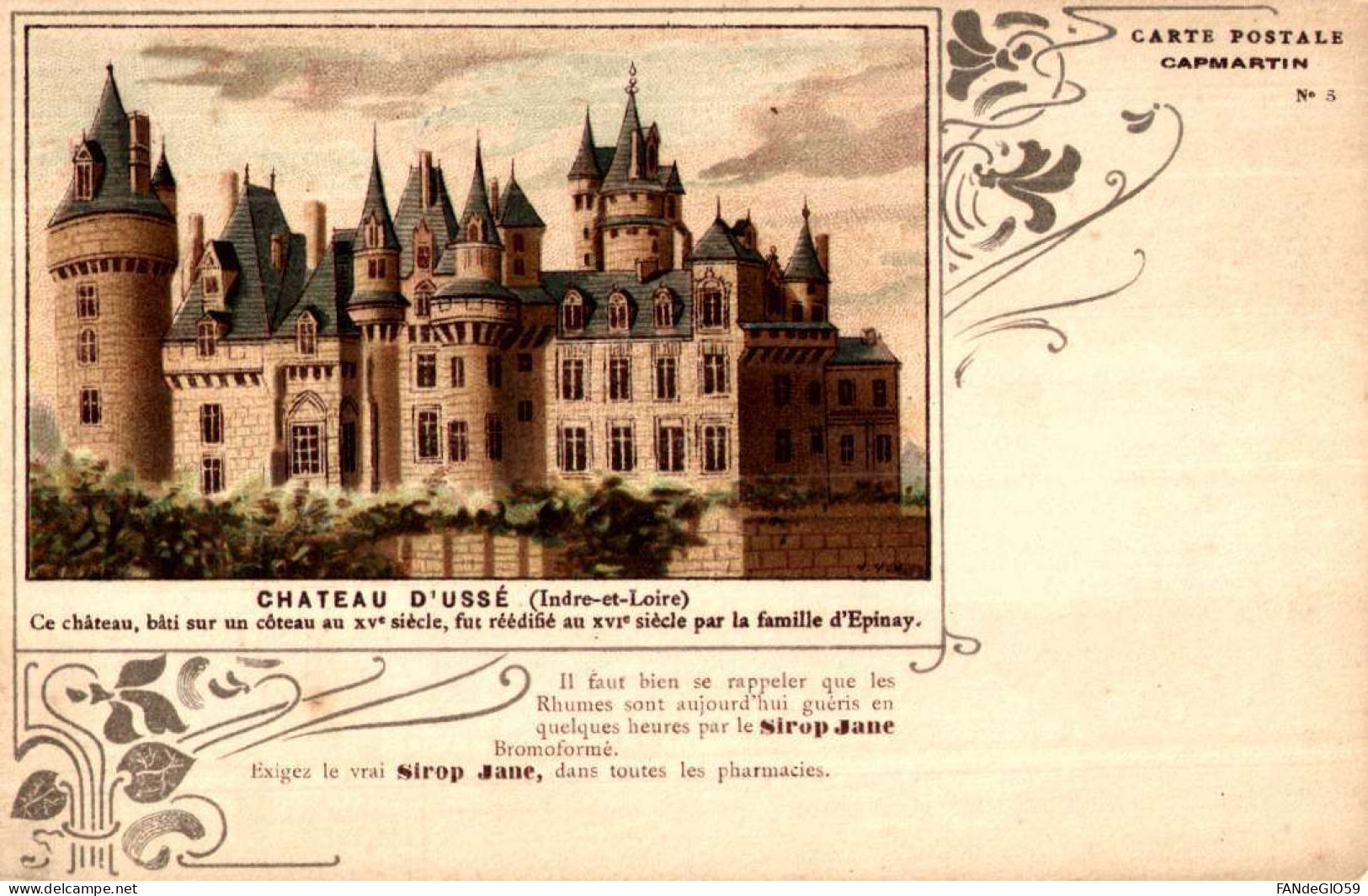 CHATEAU   CARTE POSTALE  / CAPMARTIN  /  CHATEAU D USSE   /// 30 - Schlösser