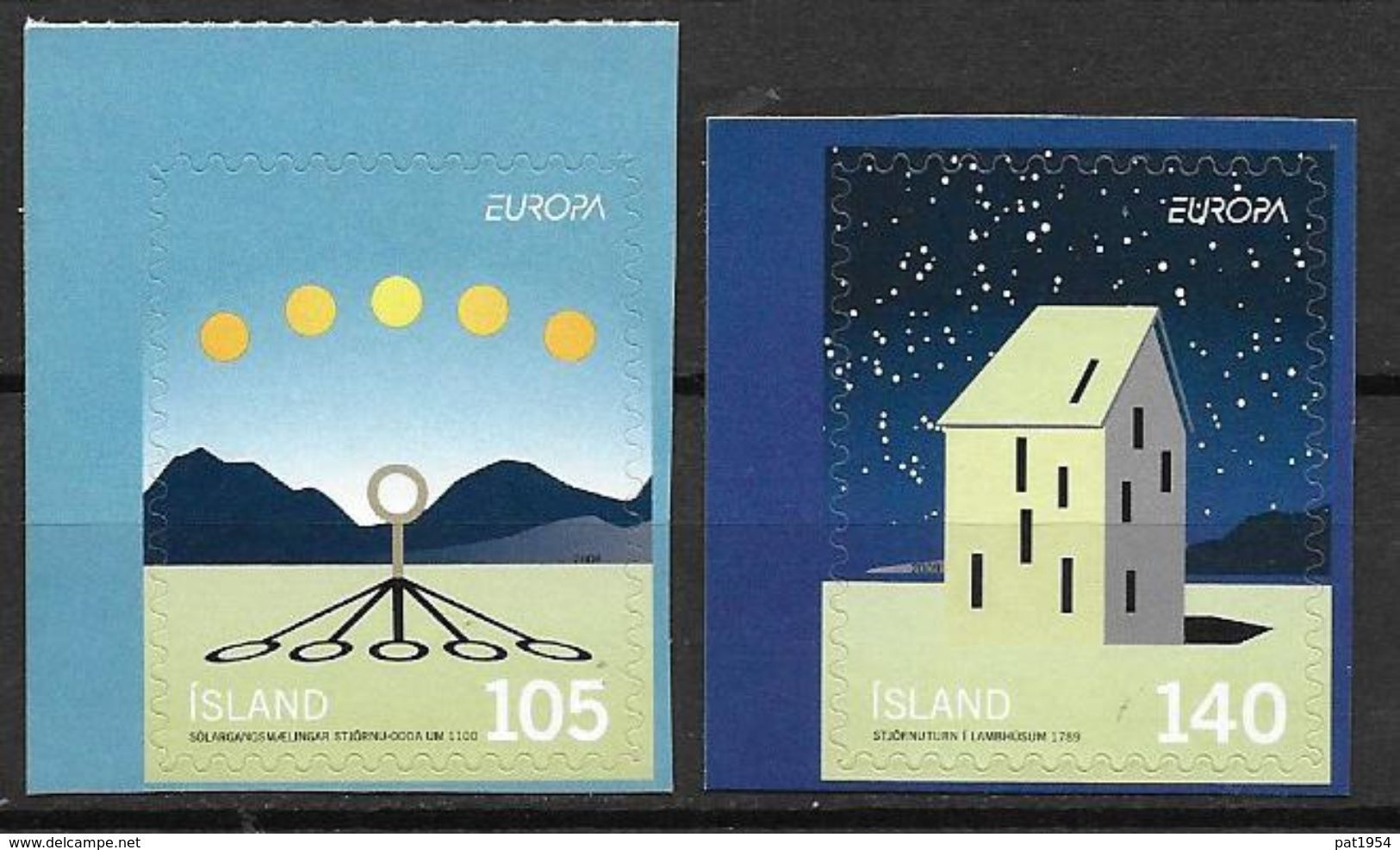 Islande 2009 N°1171/1172 Neufs** Adhésifs Europa Astronomie - Unused Stamps