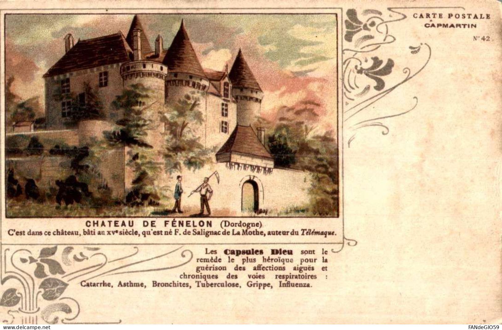 CHATEAU   CARTE POSTALE  / CAPMARTIN  /  CHATEAU DE   FENELON /// 30 - Châteaux