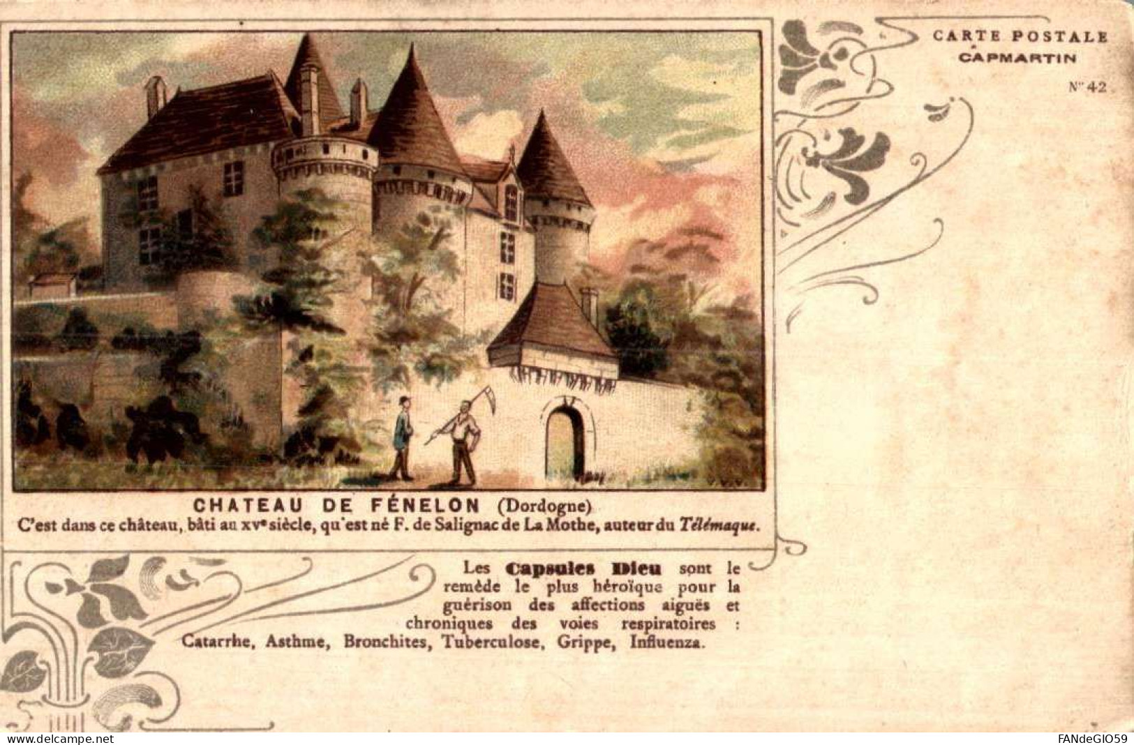 CHATEAU   CARTE POSTALE  / CAPMARTIN  /  CHATEAU DE   FENELON /// 30 - Castles