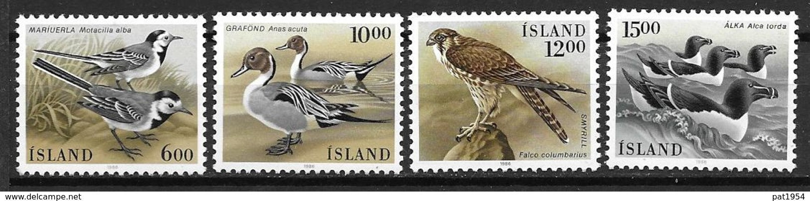 Islande 1986 N° 597/600 Neufs Oiseaux - Nuevos