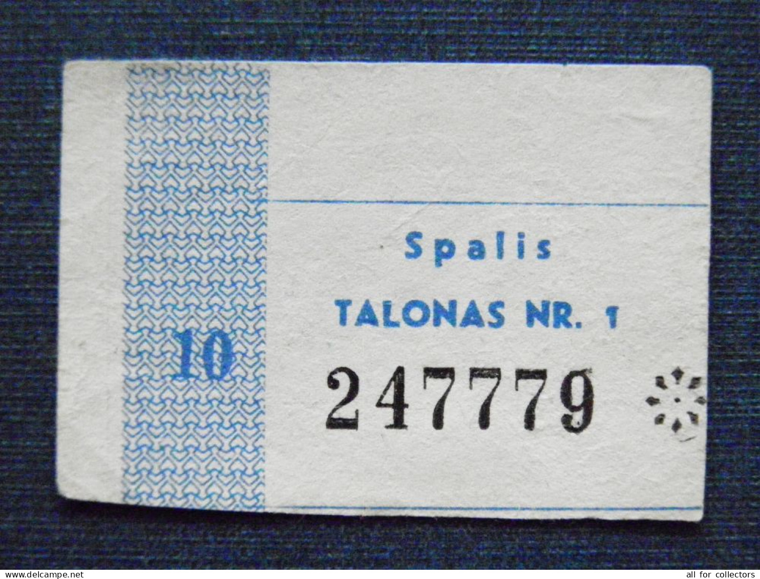 Talonas Lithuania Food Coupon Nr.1 October - Litouwen