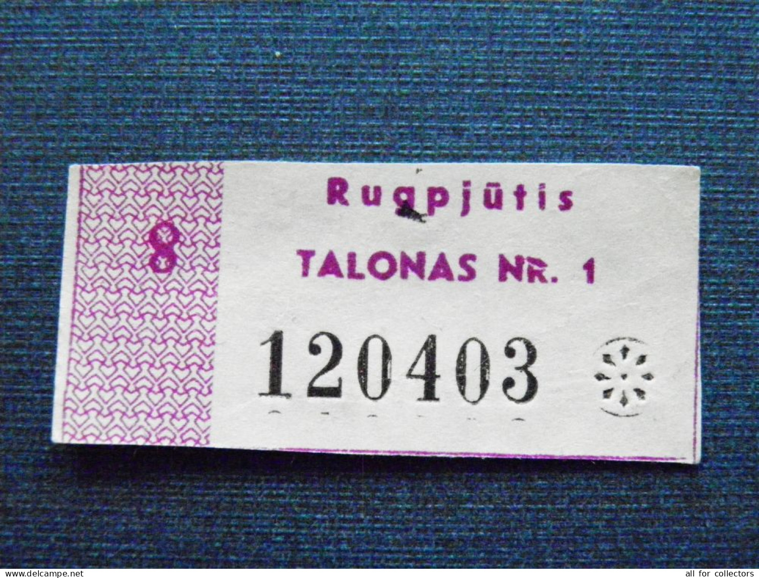 Talonas Lithuania Food Coupon Nr.1 August - Litouwen