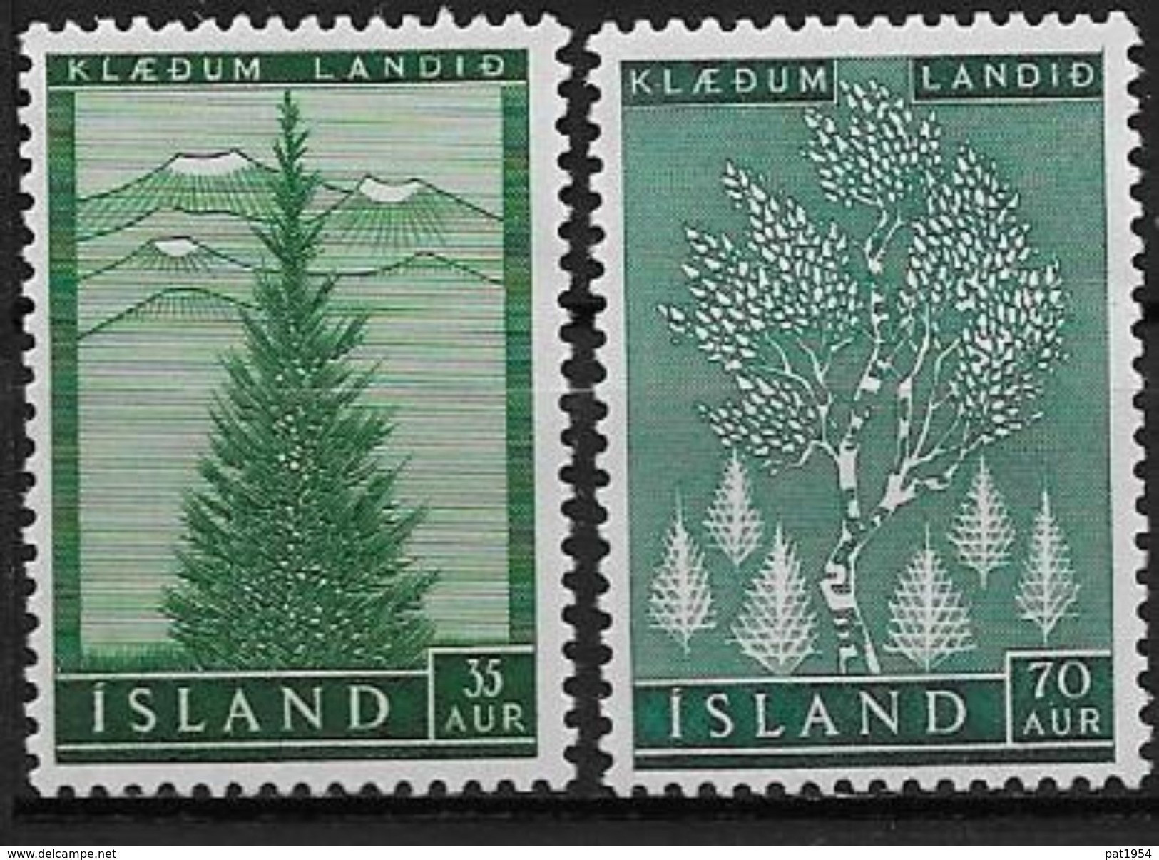 Islande 1957 N° 278/279  Neufs ** MNH Reboisement - Neufs