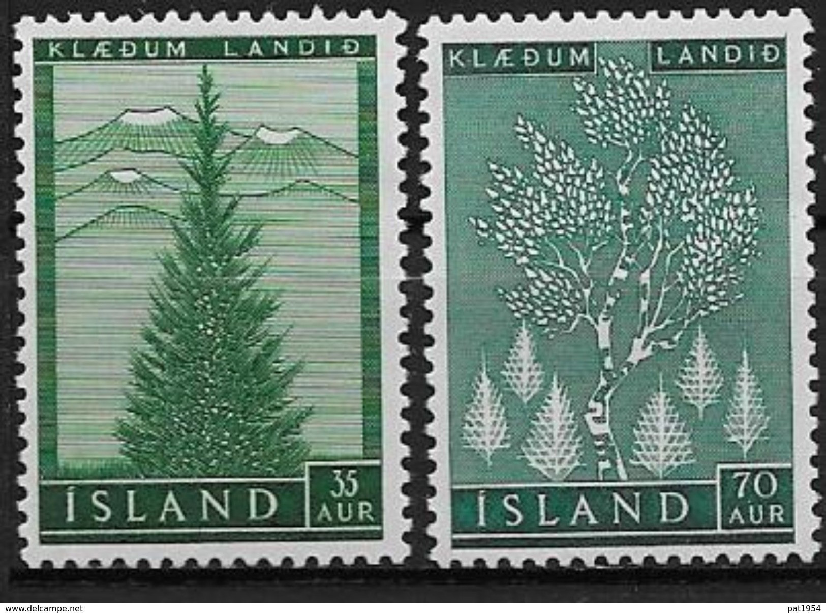 Islande 1957 N° 278/279  Neufs ** MNH Reboisement - Ungebraucht