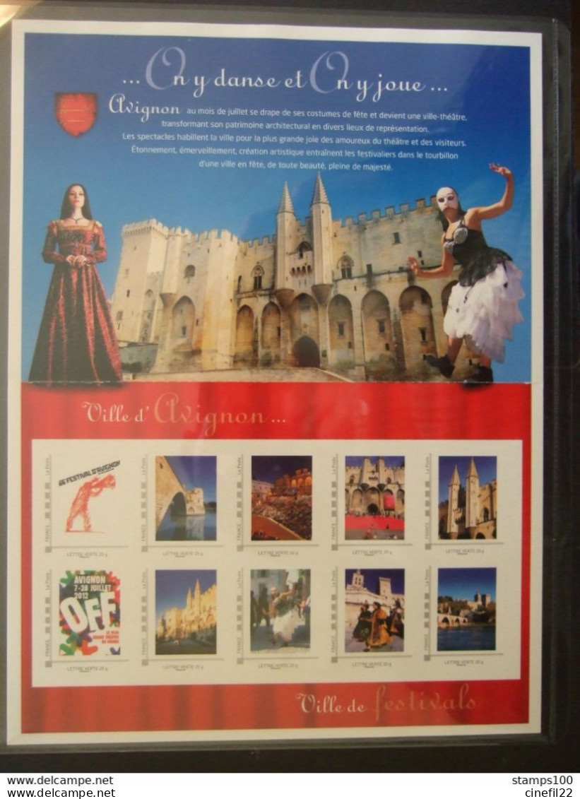 Musique, Théatre, Collector Avignon Ville De Festivals, 10 Timbres Personnalisés, 2012 (**) - Theater