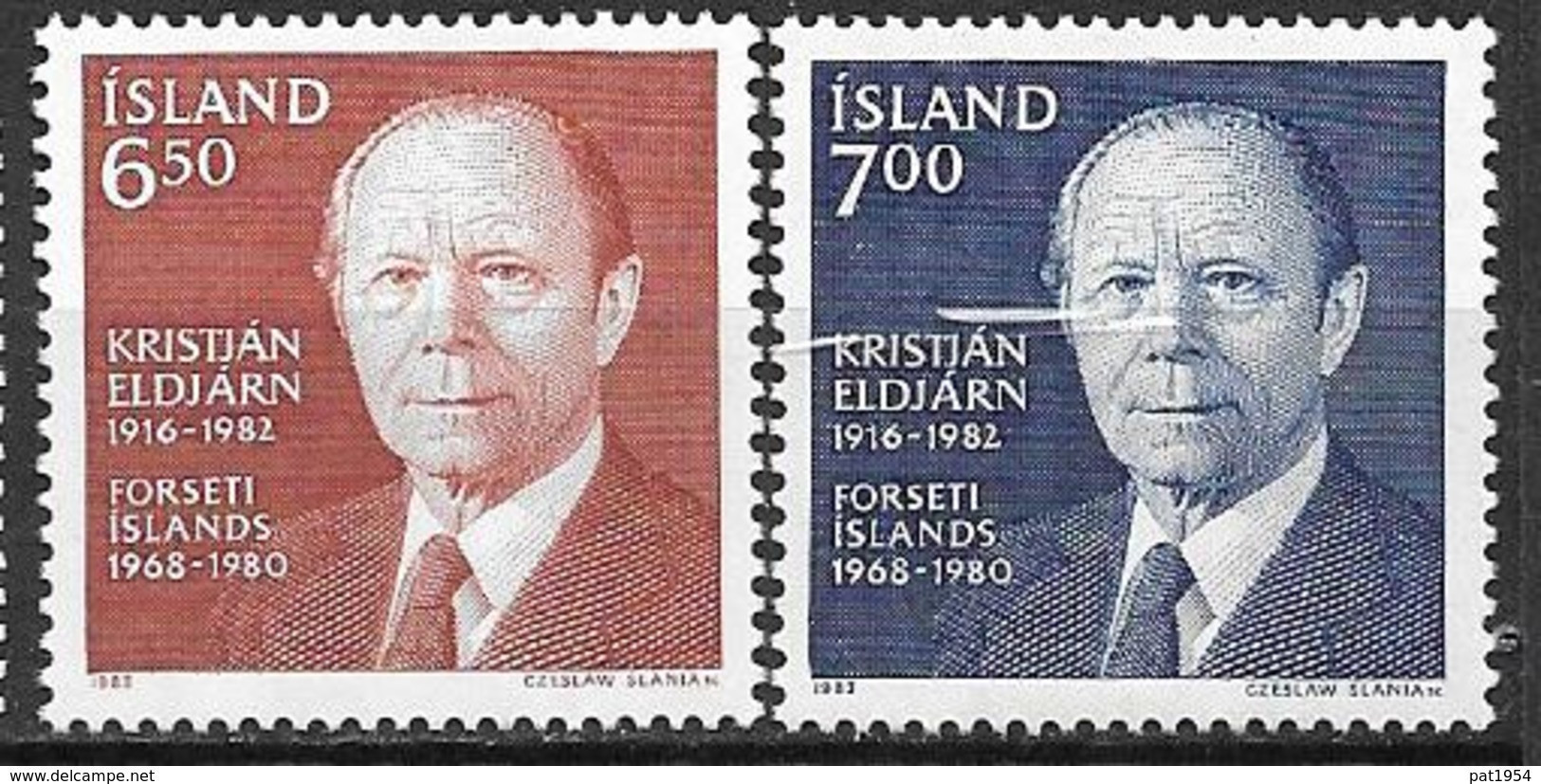 Islande 1983 N° 563/564 Neufs Président Krisjan Eldjarn - Unused Stamps