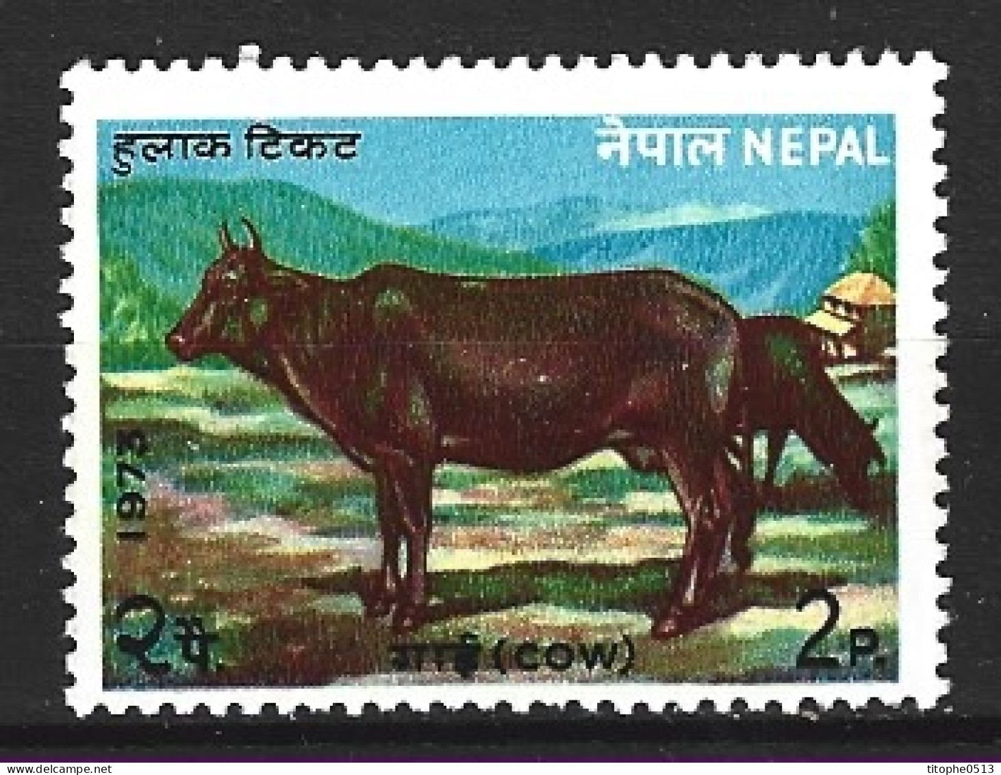 NEPAL. N°265 De 1973. Vache. - Kühe