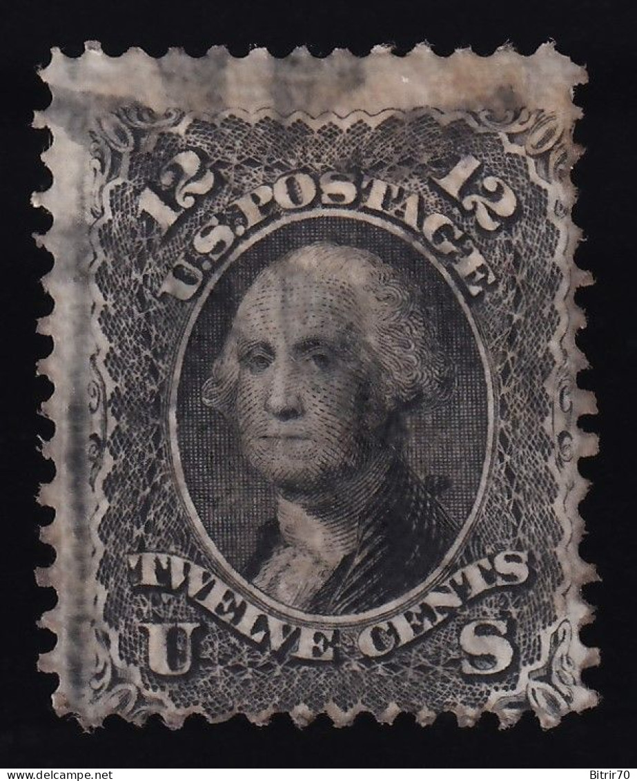 Estados Unidos, 1867  Scott. 90, 12 ¢  Black, Grill - Used Stamps