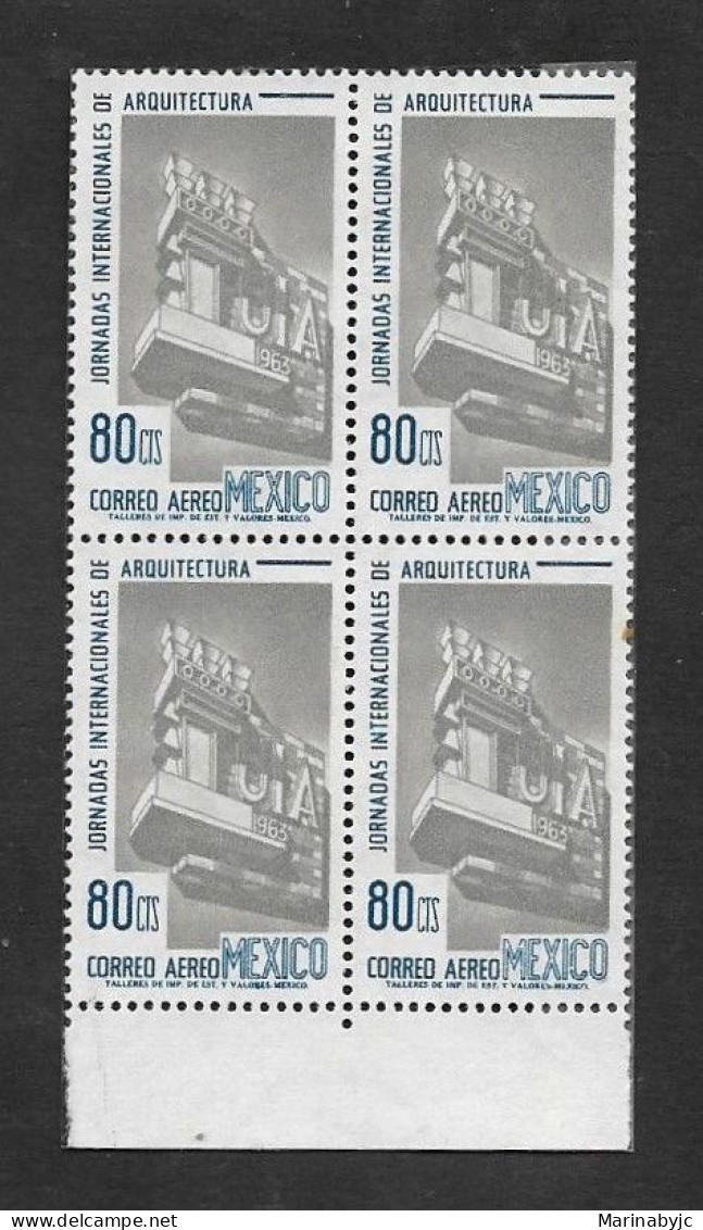 SD)1963 MEXICO  INTERNATIONAL ARCHITECTURE CONFERENCES 80C SCT C276, B/4 MNH - Mexico