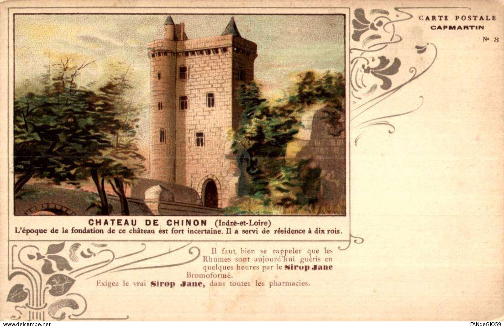 CARTE POSTALE CAPMARTIN  / CHATEAU  DE  CHINON  /// 30 - Castelli