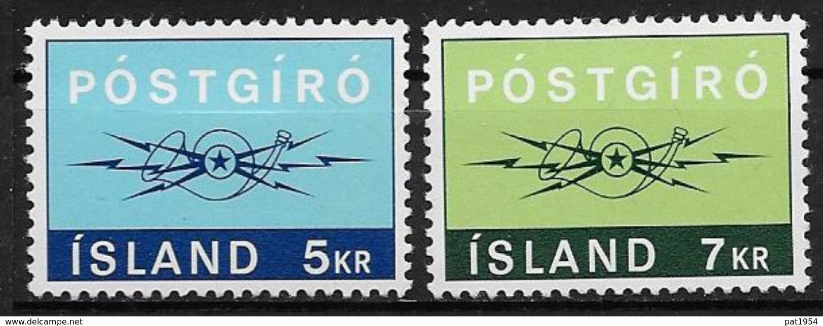 Islande 1971 N° 406/407  Neufs ** MNH Chèques Et Virements Postaux - Nuovi