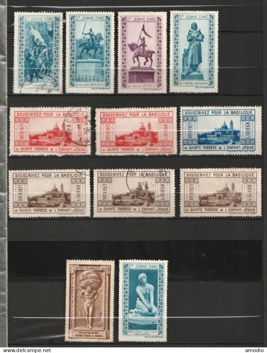 La Belle France 12 Vignettes Ste Thérèse Lisieux Et Jeanne D'Arc 1928 NSG - Tourism (Labels)