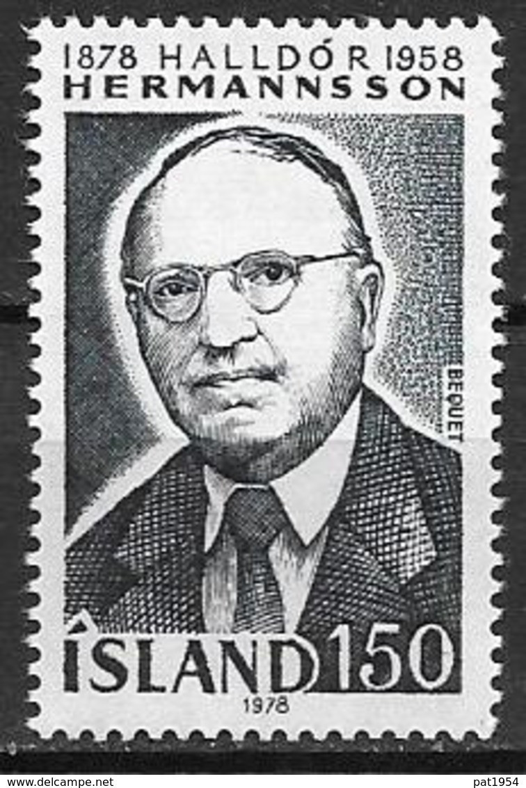 Islande 1978 N° 491 Neuf ** MNH Halldor Hermansson - Unused Stamps