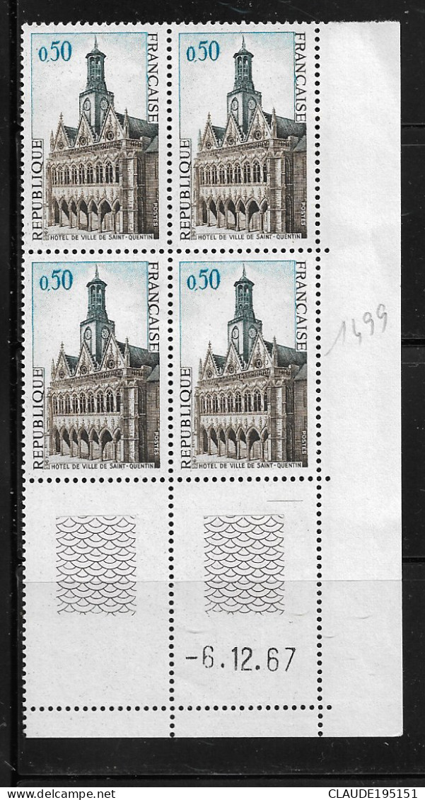 FRANCE  COINS DATES 1967   N° 1499**  DU -6.12.67  GOMME D'ORIGINE SANS CHARNIÈRE  NEUF TTB - 1960-1969