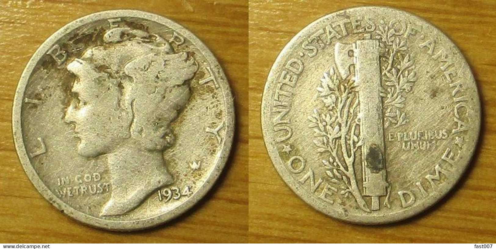 USA - 1 Dime 1934 - 1916-1945: Mercury (kwik)