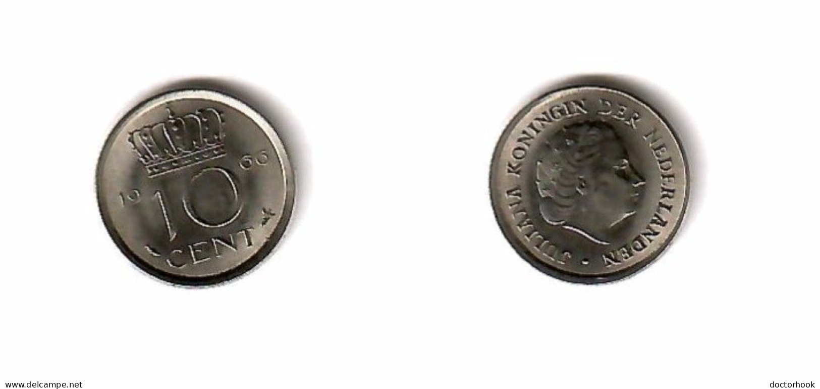 NETHERLANDS   10 CENTS 1966 (KM # 182) #7627 - 1948-1980: Juliana