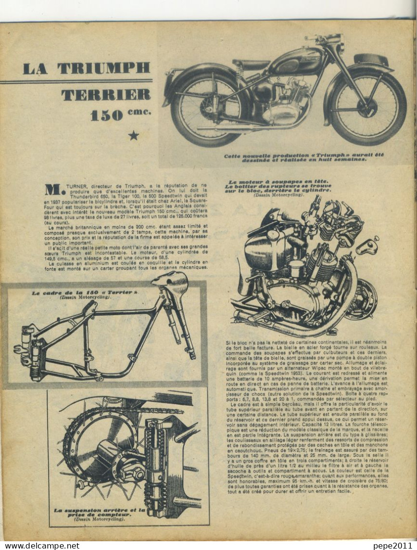 REVUE MOTOCYCLES N° 88 - 1952 - Les Champions De France - Couverture: Moto NORTON - Pub: Solexine, Mobylette, - Auto/Motorrad