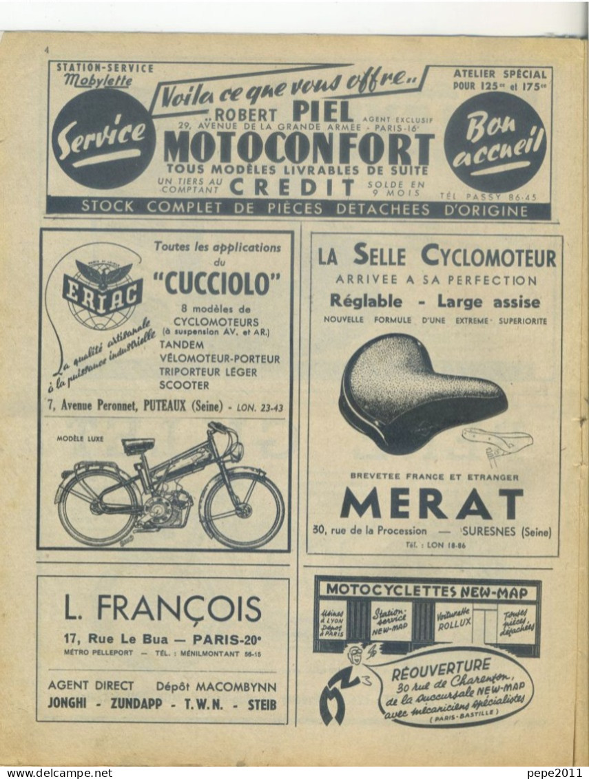 REVUE MOTOCYCLES N° 88 - 1952 - Les Champions De France - Couverture: Moto NORTON - Pub: Solexine, Mobylette, - Auto/Moto