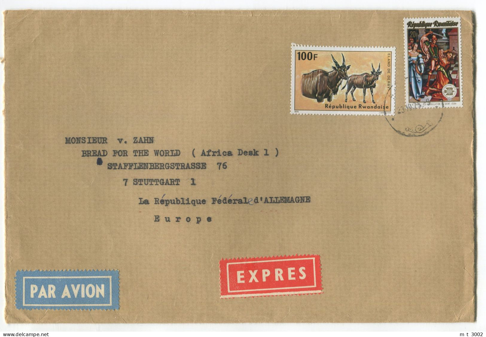 Express Cover Rwanda 1975 Butare - Lettres & Documents