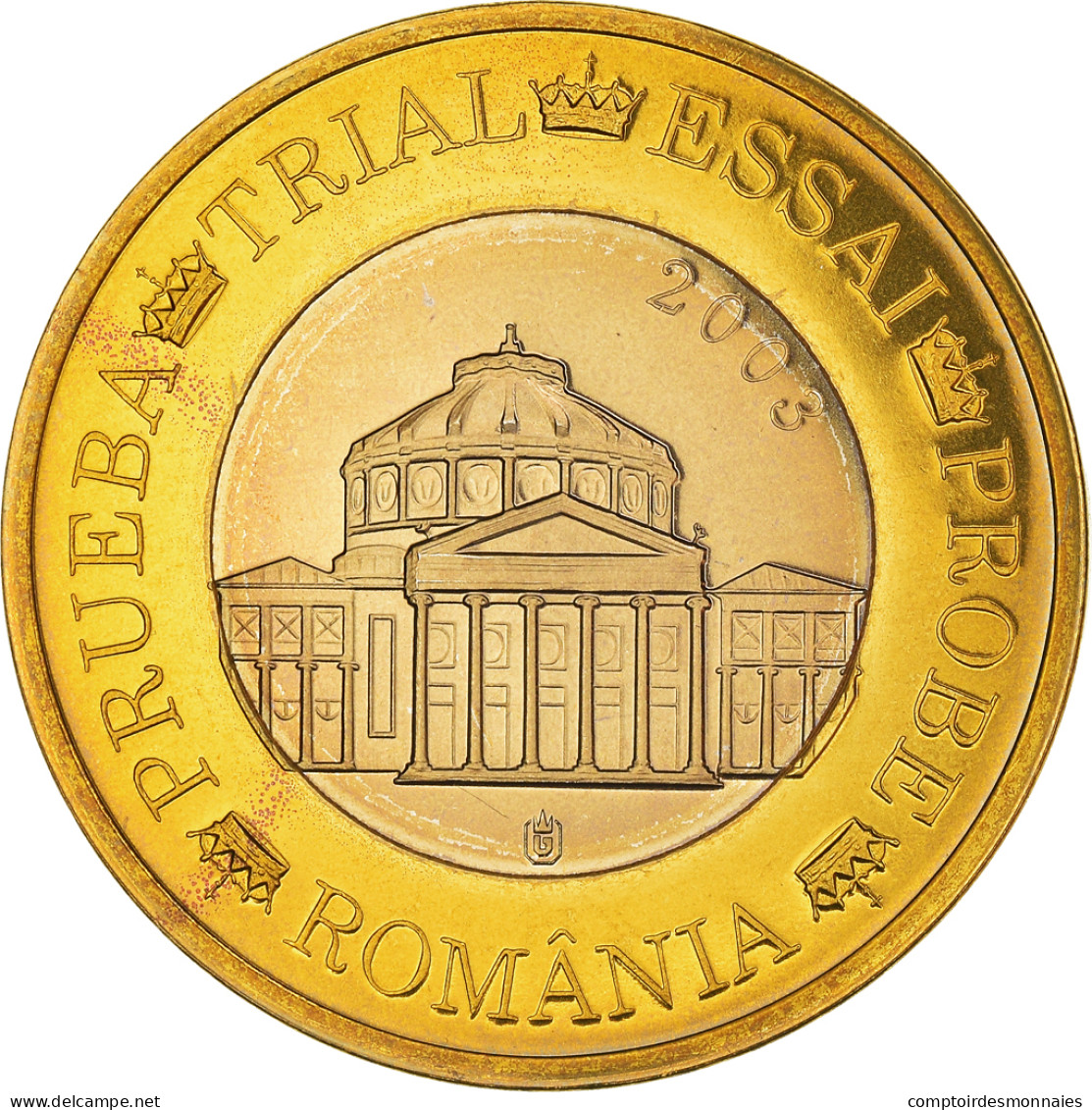 Roumanie, Fantasy Euro Patterns, Euro, 2003, FDC, Cuivre - Essais Privés / Non-officiels