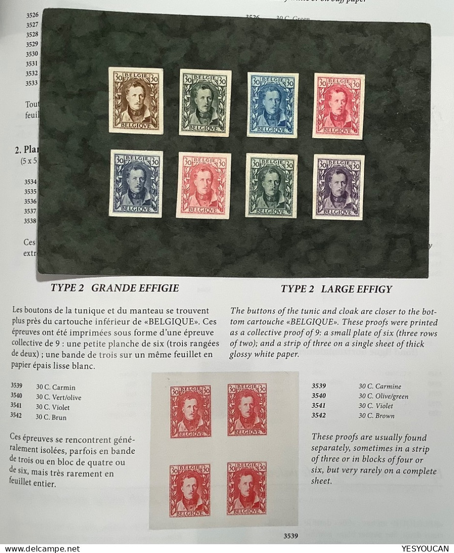 ~1928 Essai D’ Orell Fussli Zürich 30 Centimes ALBERT 1er De Profil, Rare Carton De Présentation  (Schweiz Belgium Essay - Proofs & Reprints