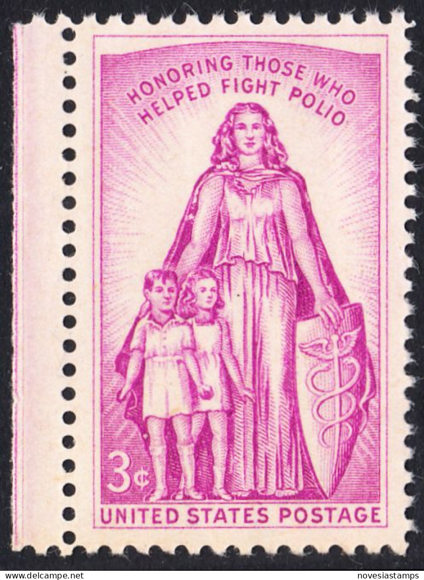 !a! USA Sc# 1087 MNH SINGLE W/ Left Margin - Polio - Ongebruikt