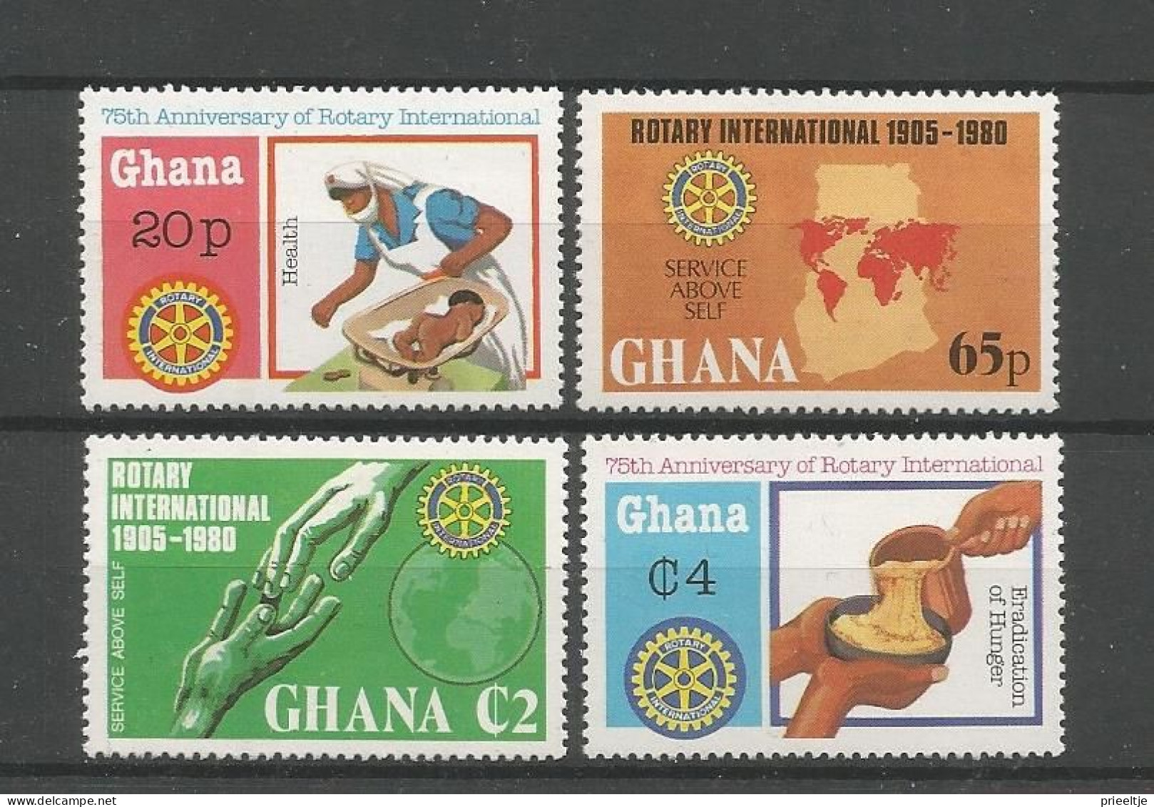 Ghana 1980 Rotary Int. 75th Anniv. Y.T. 696/699  ** - Ghana (1957-...)
