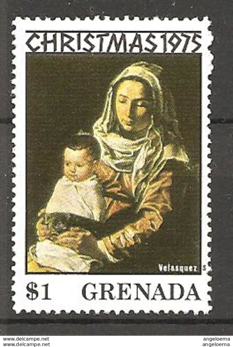 GRENADA - 1975 VELASQUEZ Madonna Con Bambino Da Adorazione Dei Re Magi (Museo Del Prado, Madrid) Nuovo** MNH - Madonne