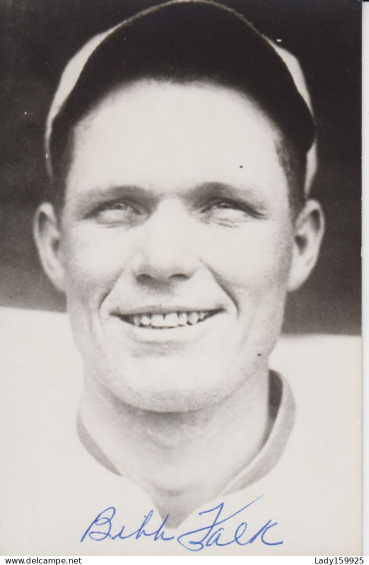 Bibb Falk Batteur Gauche  Ligne Majeur Baseball Américaine.1920-1931  Real Photo B&W Kodak Carte Signé 2 Scans - Honkbal