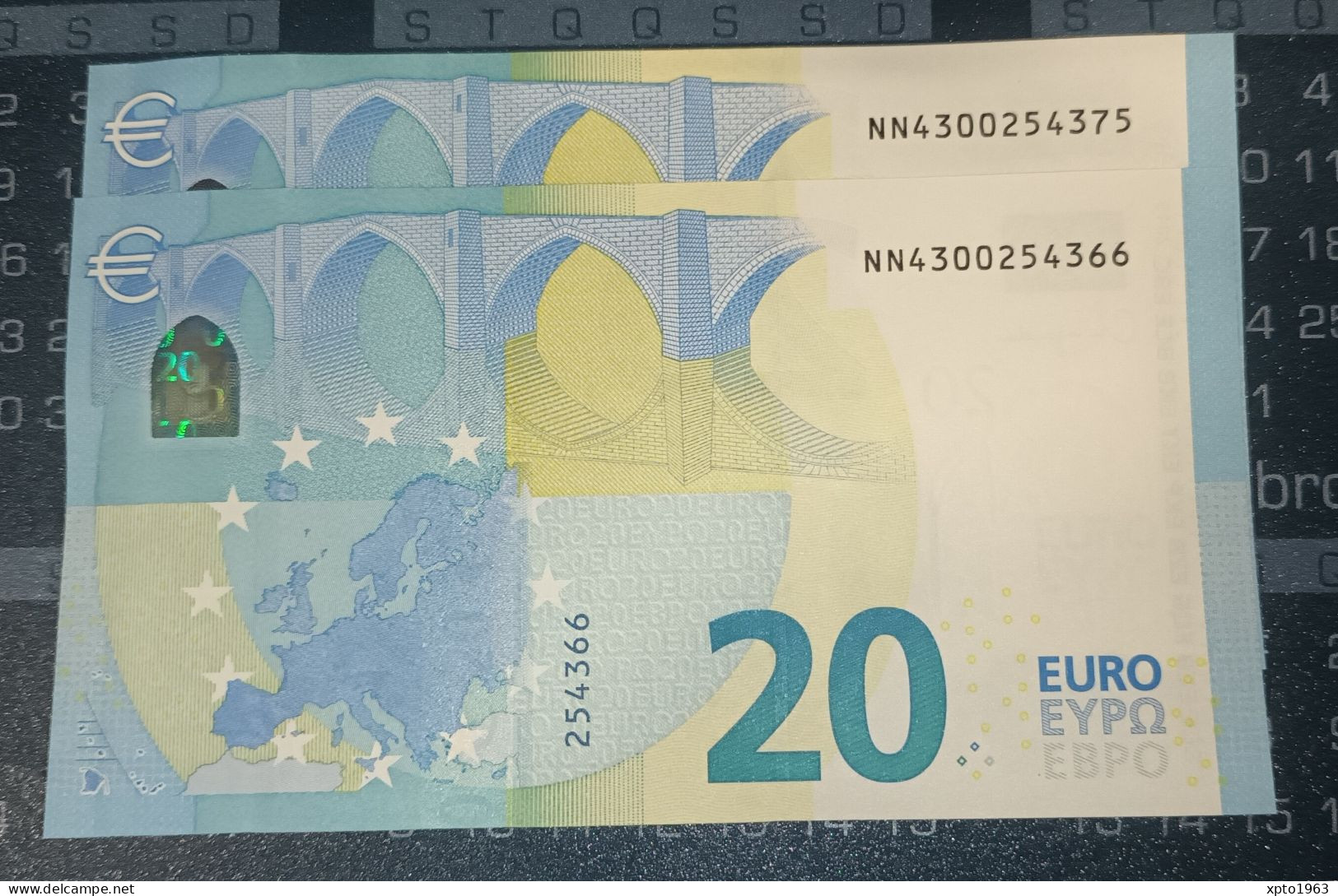 2x 20 EURO AUSTRIA N012 C4 NN4300254366 / NN4300254375 - UNC - FDS - NEUF - 20 Euro