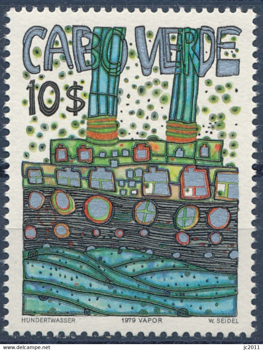 Cabo Verde - 1982 - Hundertwasser - Light Hull - MNH - Kaapverdische Eilanden