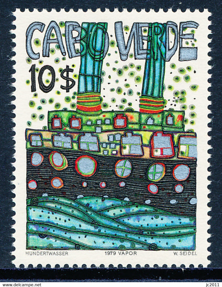 Cabo Verde - 1982 - Hundertwasser - Black Hull - MNH - Cape Verde