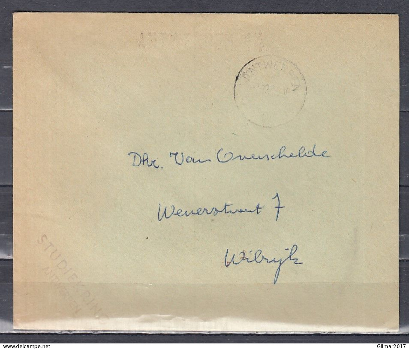 Brief Van Antwerpen Naar Wilrijk Met Langstempel Antwerpen 14 - Linear Postmarks
